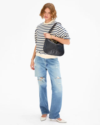 Moyen Messenger - Medium Woven Diagonal in Twilight