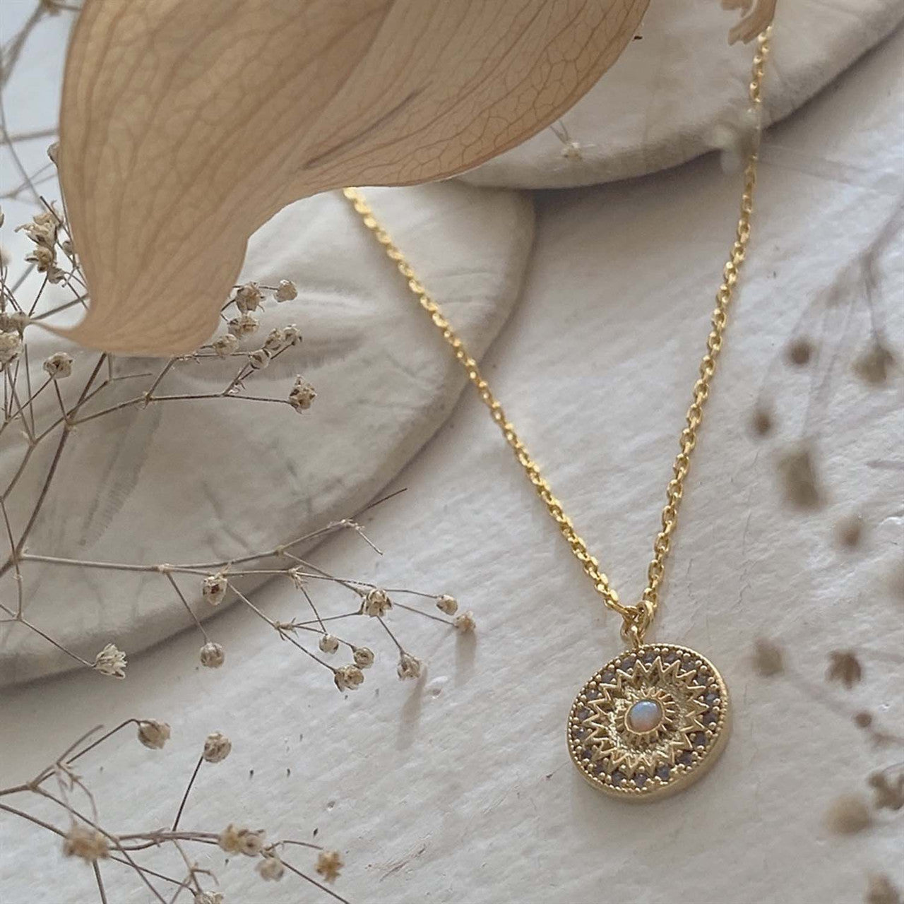 Rose Window Opal Necklace