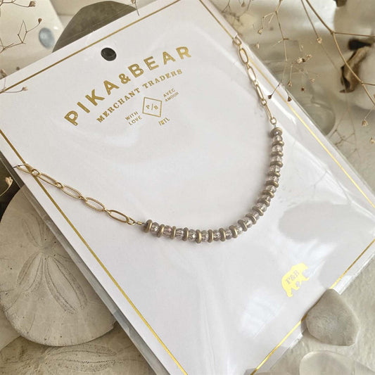 Meera Bead Necklace in Gold