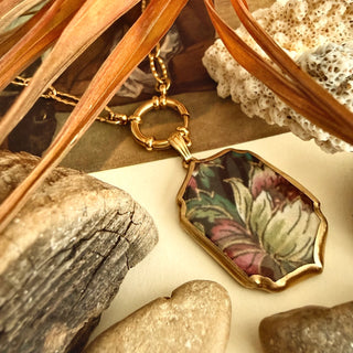 Allerton Floral Cold Porcelain Charm Necklace in Lima Huli