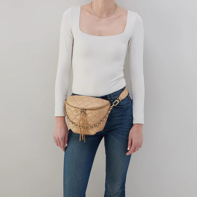 Miri BELT BAG - Pebbled Metallic Gold