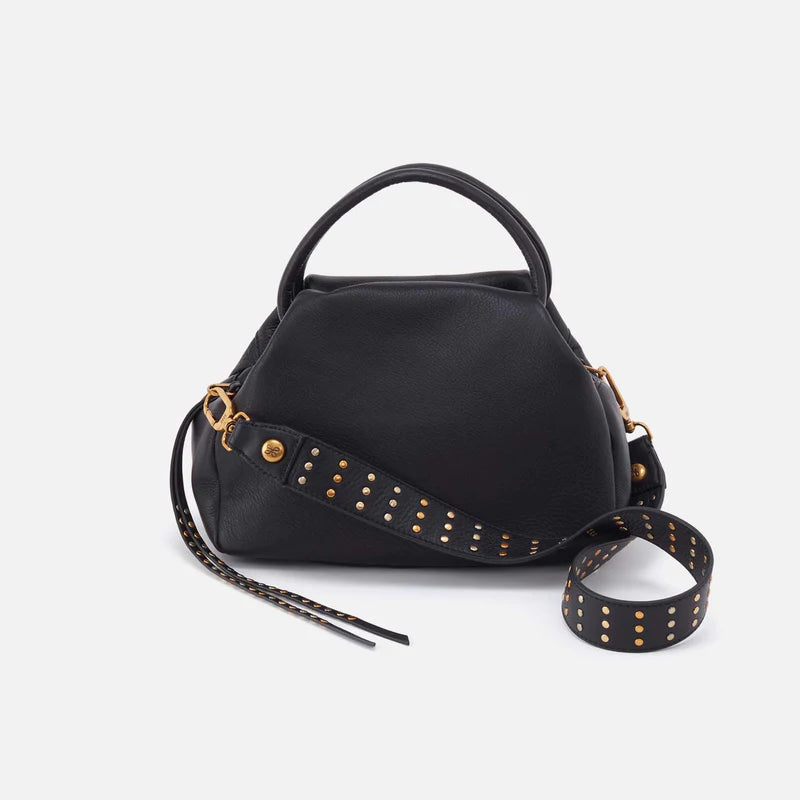 Darling Small Satchel in Black Pebbled Leather