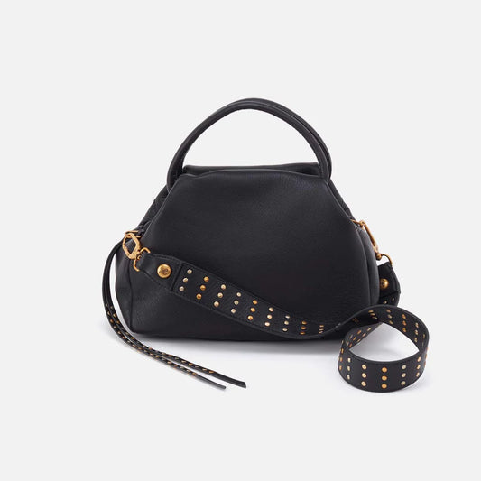 Darling Small Satchel in Black Pebbled Leather