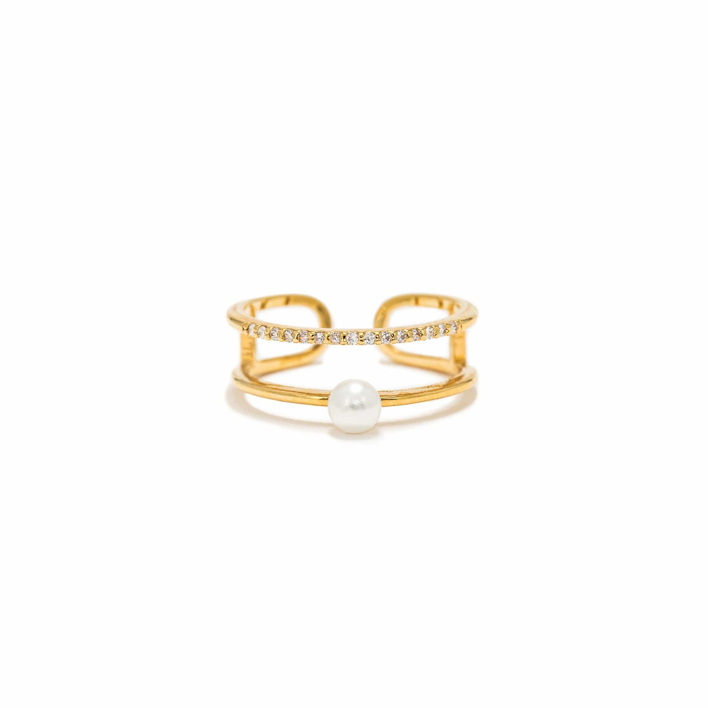 Neptune Pear Crystal Ring - Gold