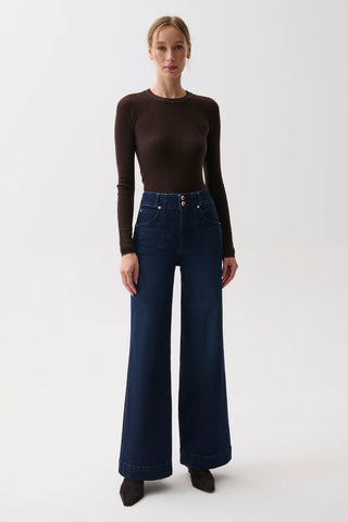 Lana Double Button High Rise Ultra Wide