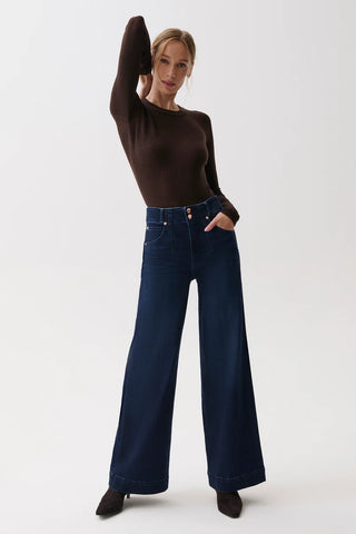 Lana Double Button High Rise Ultra Wide