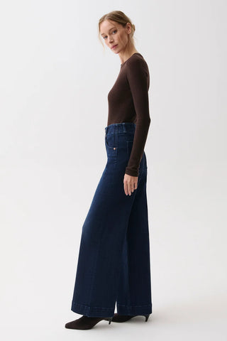 Lana Double Button High Rise Ultra Wide