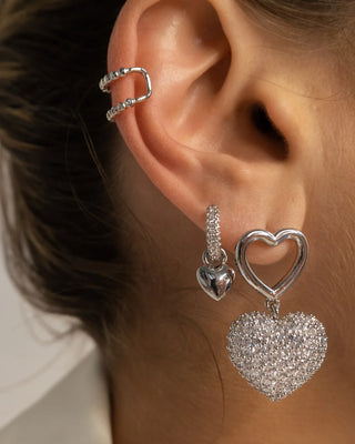 Puffy Heart Huggies - Silver