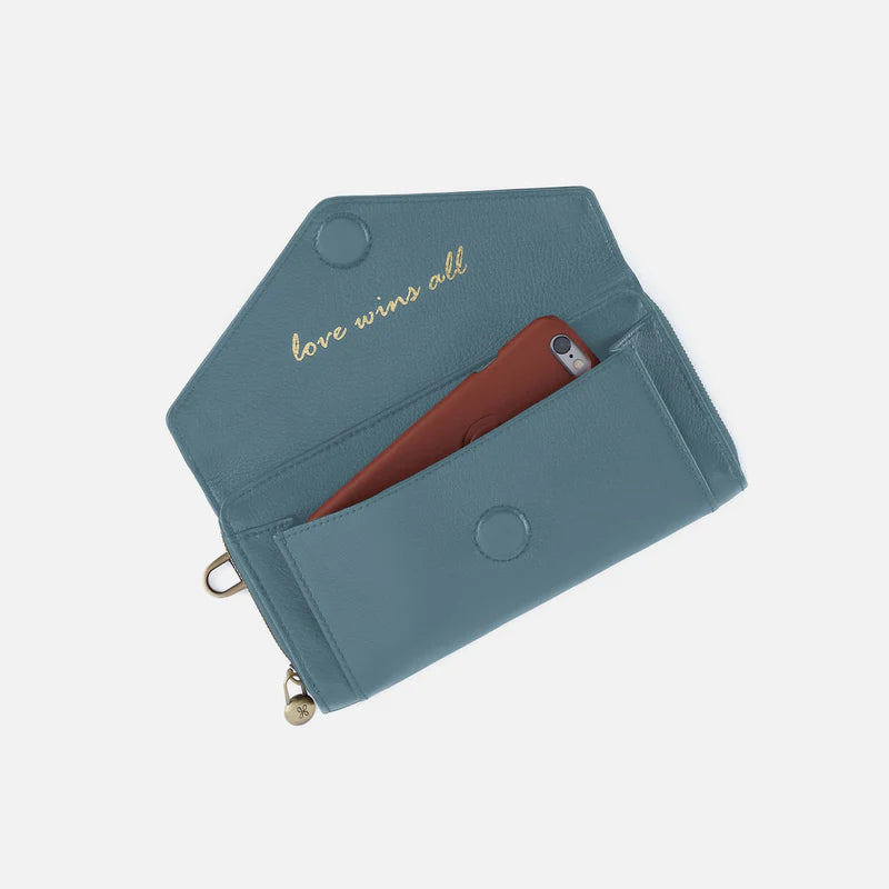 Goldie Large Wallet in Pebbled Leather - Agave Leaf