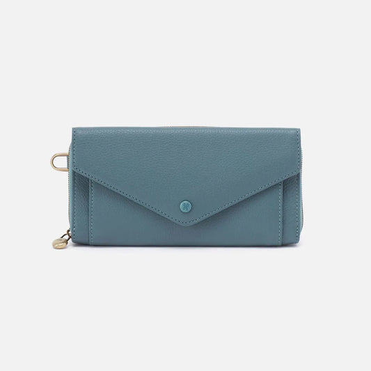 Goldie Large Wallet in Pebbled Leather - Agave Leaf