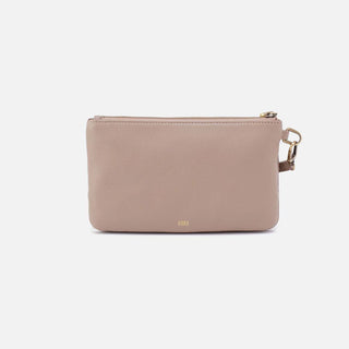 Goldie Wristlet in Pebbled Lether - Warm Adobe