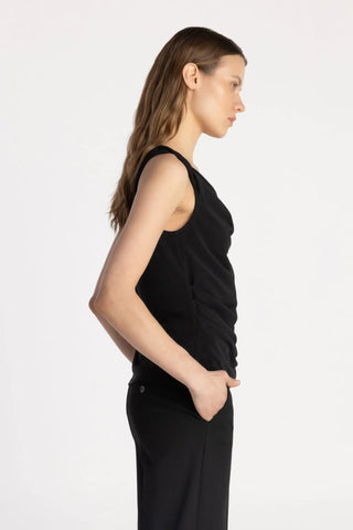 The Salo Drape Top - Shadow