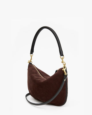 Petit Moyen Messenger - Truffle Suede w/ Whipstitch