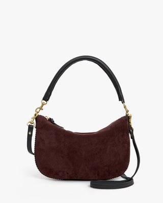 Petit Moyen Messenger - Truffle Suede w/ Whipstitch