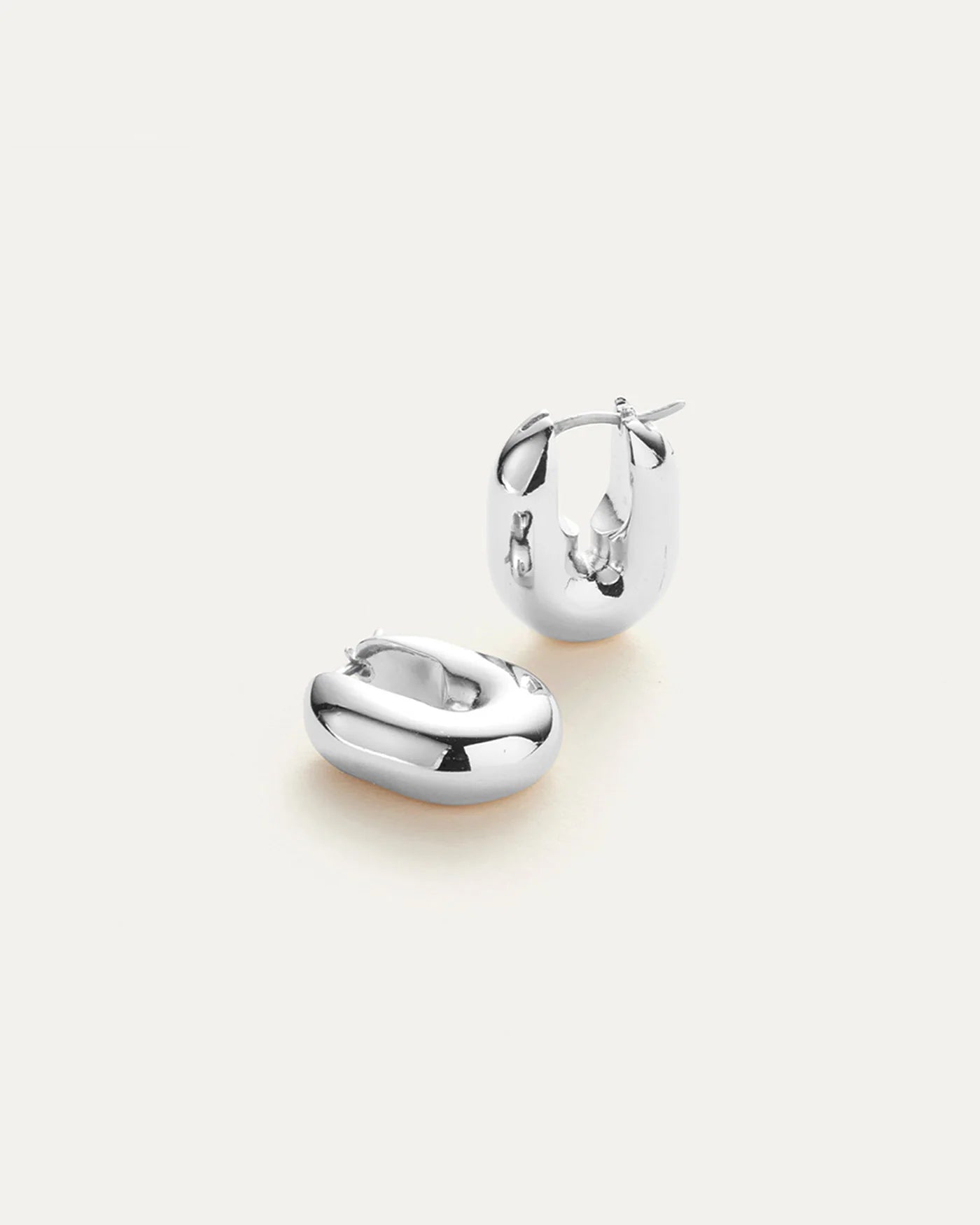 Puffy U-Link Earrings silver