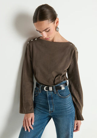 Rochelle Boatneck Tee in Espresso