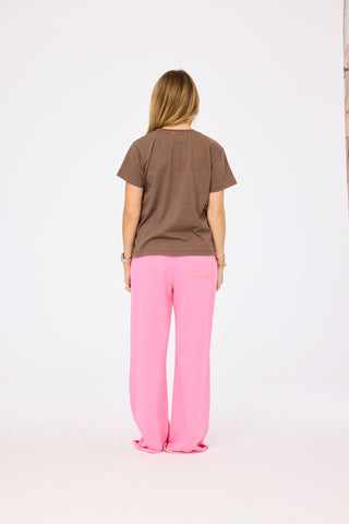 Suke Imperfect Heart Tee - Palm Pink + Caramel