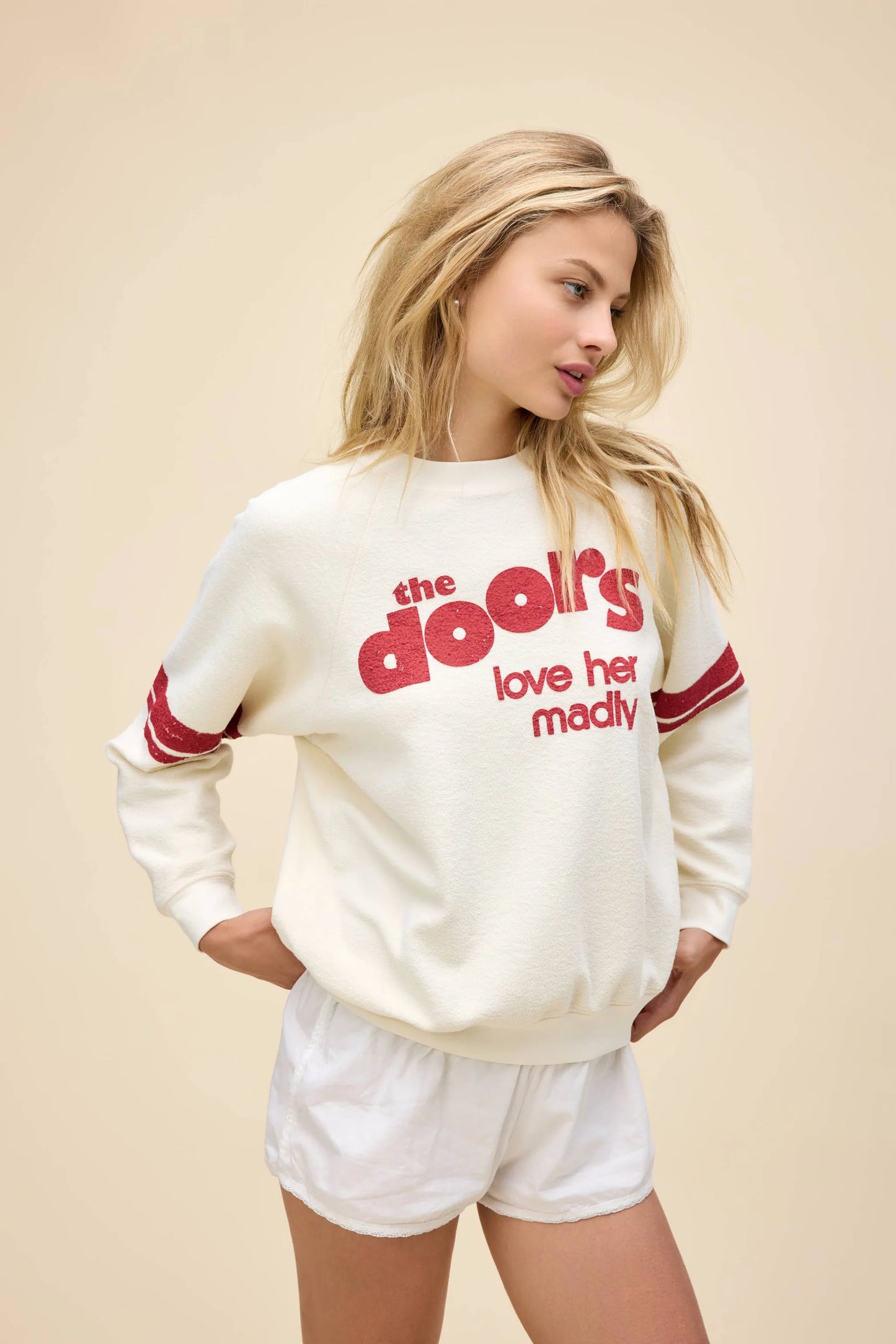 THE DOORS LOVE HER MADLY REVERSE RAGLAN SWEATSHIRT