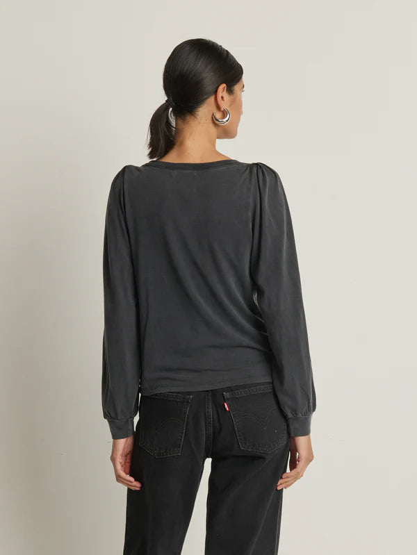 Sammy Envelope Neck Tee in Vintage Black