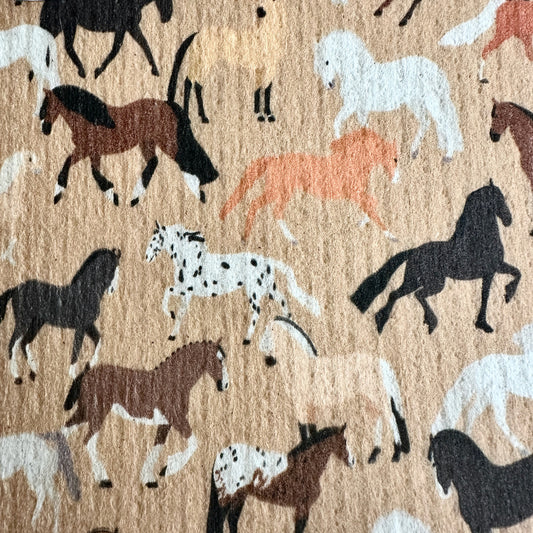 Put a Horse on It Wild Horse Swedish Dishcloth