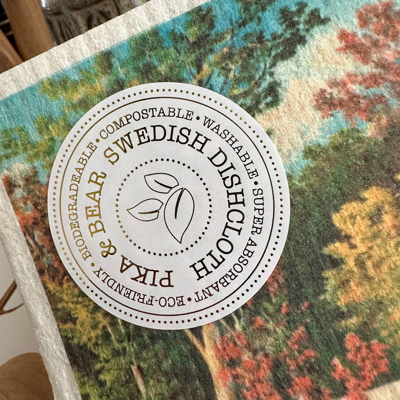 Turtle Creek Camp Autumn Camping Swedish Dishcloth