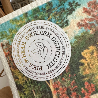 Turtle Creek Camp Autumn Camping Swedish Dishcloth