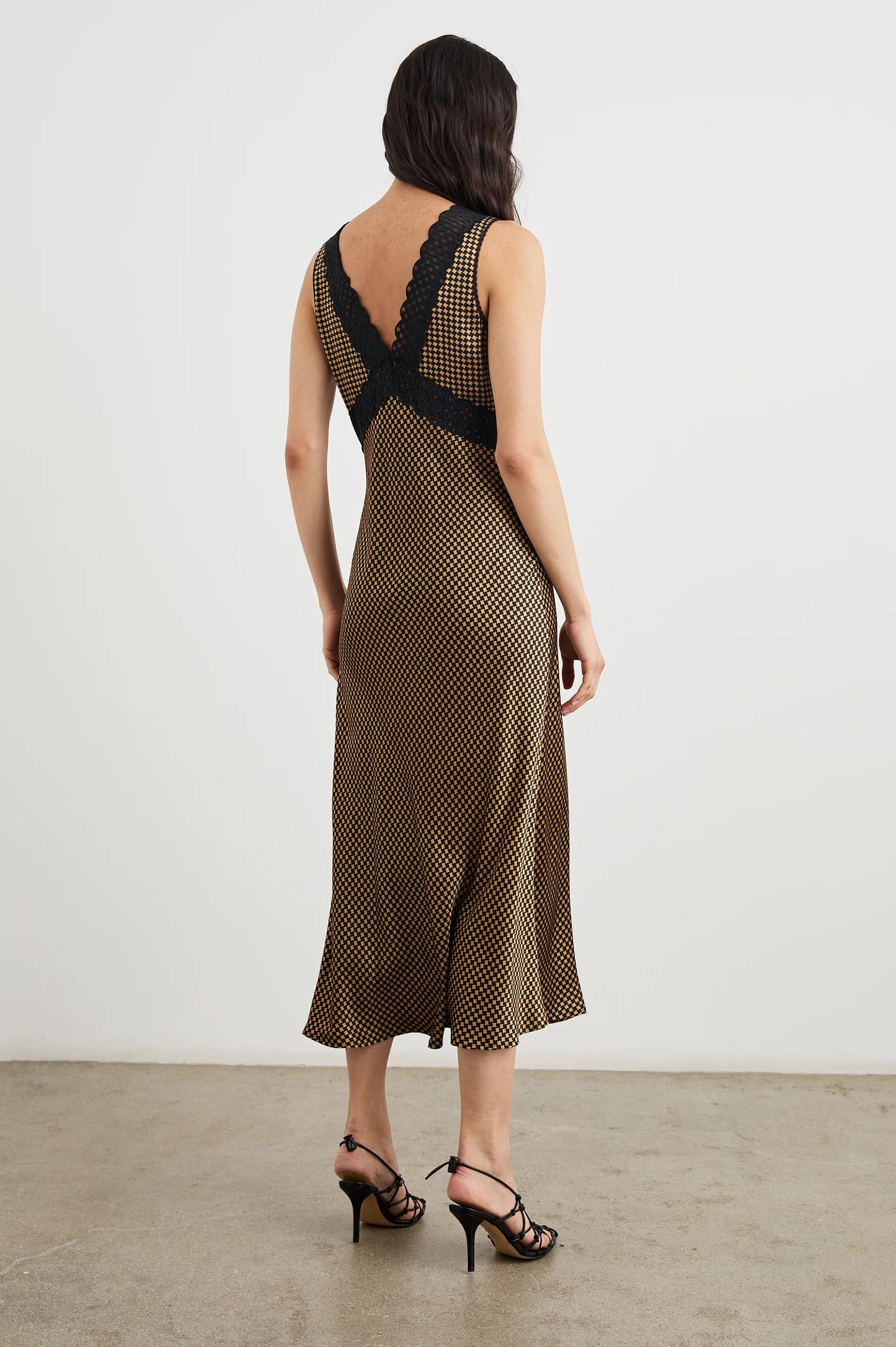 Simona Dress Gold Houndstooth