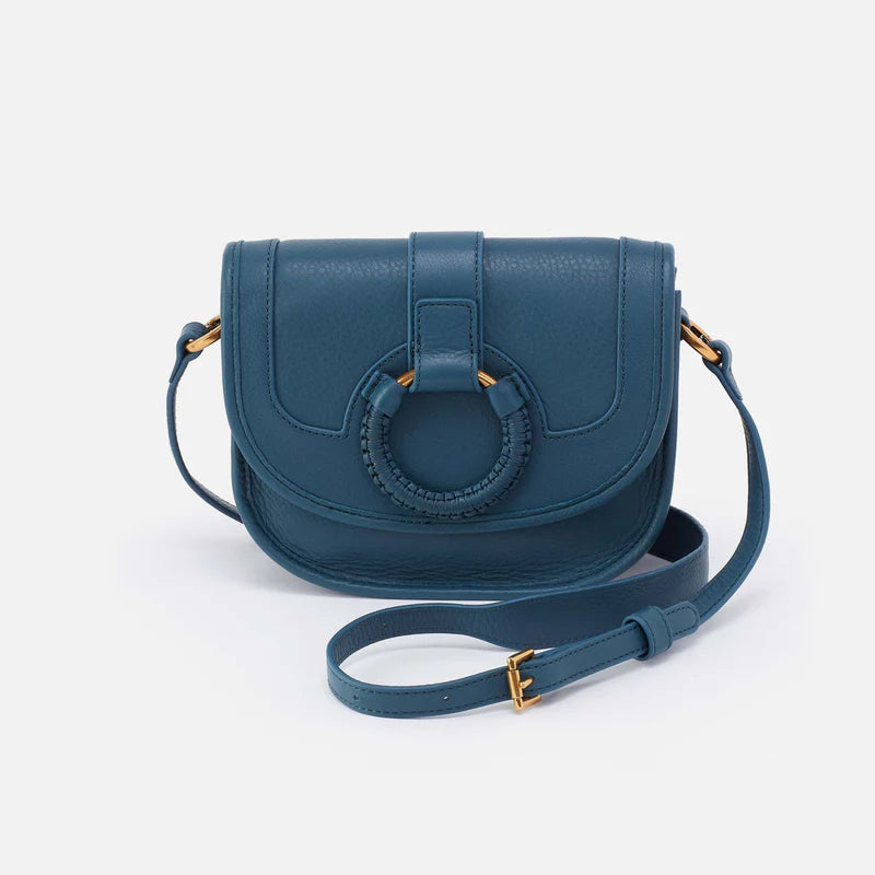 Kiva Small Crossbody in Pebbled Leather - Peacock Feather