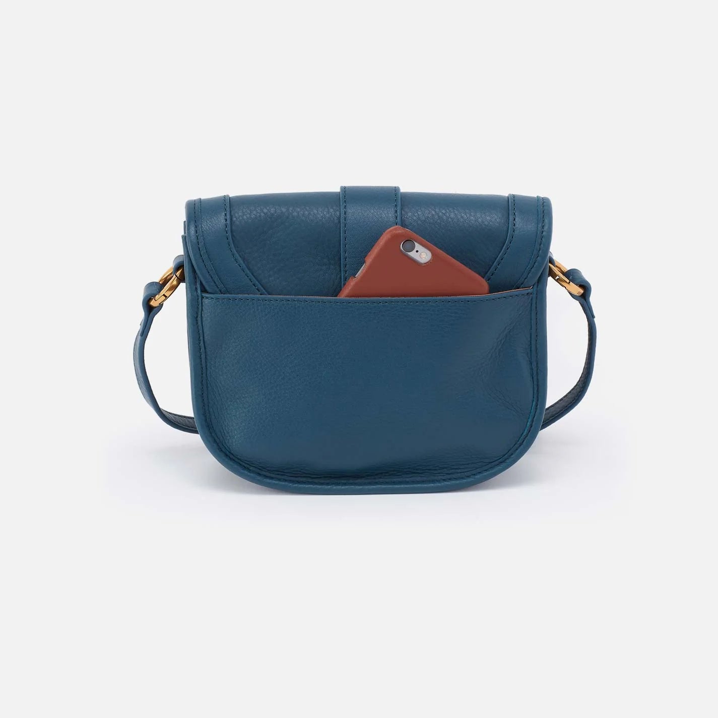 Kiva Small Crossbody in Pebbled Leather - Peacock Feather