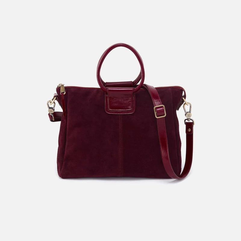 Sheila Medium Satchel in SuedeLeather - Prairie Garnet