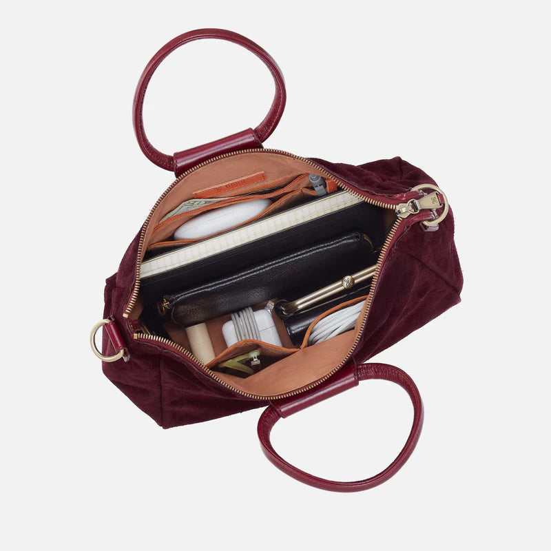 Sheila Medium Satchel in SuedeLeather - Prairie Garnet