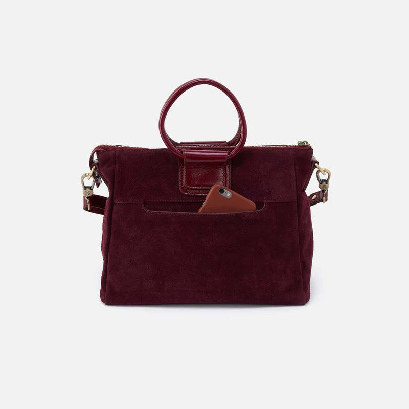 Sheila Medium Satchel in SuedeLeather - Prairie Garnet
