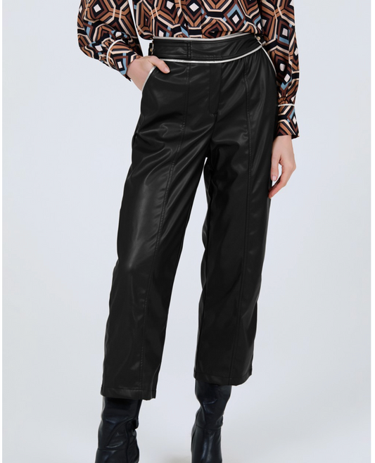 Faux Leather Pants in Black