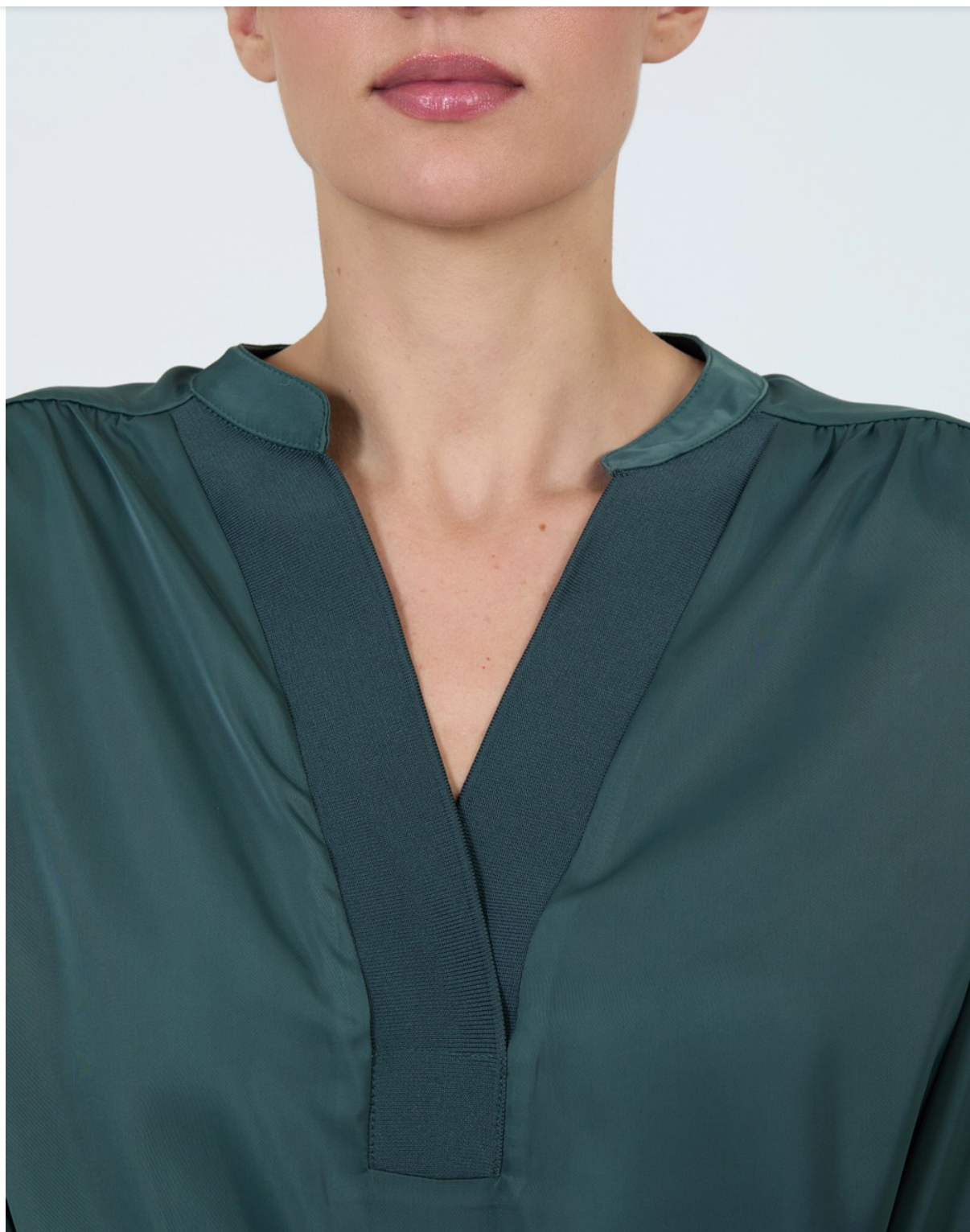 Satin Ribbed Blouse