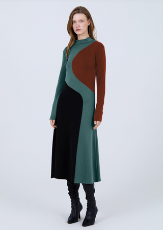 Tricolor Midi Dress
