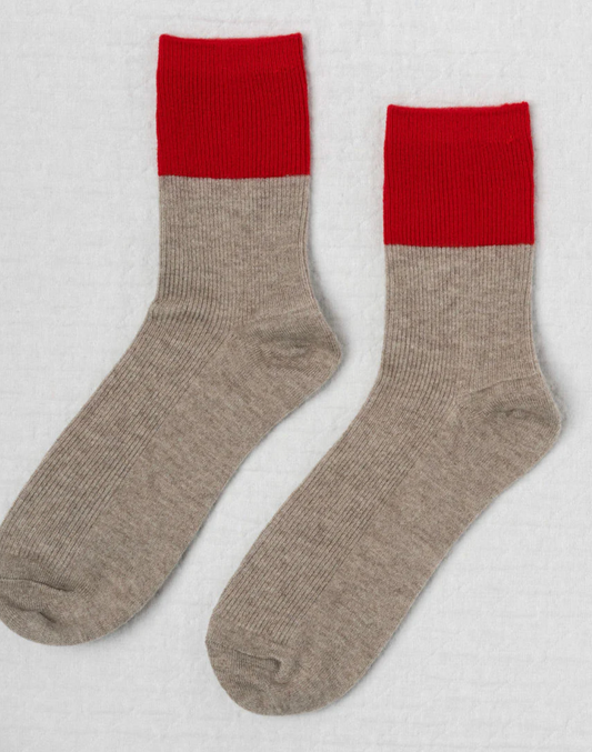 Chalet Socks in Oat/Apple