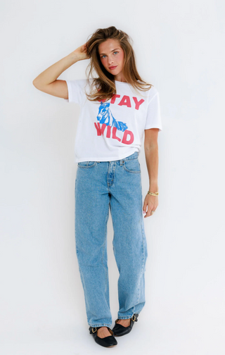 Stay Wild Horse Everyday Tee - White