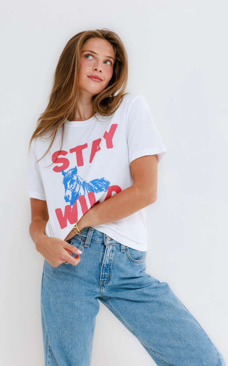 Stay Wild Horse Everyday Tee - White