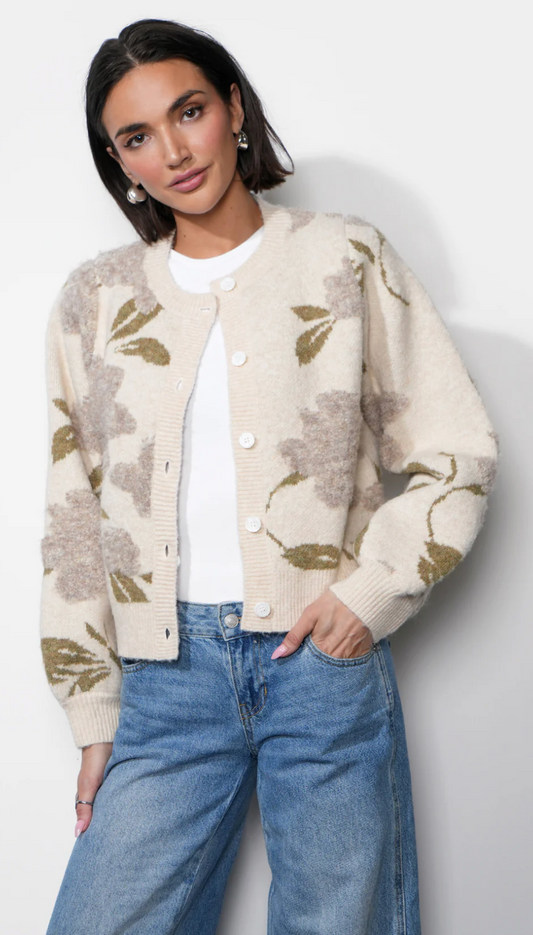 Skylar Cozy Floral Cardigan