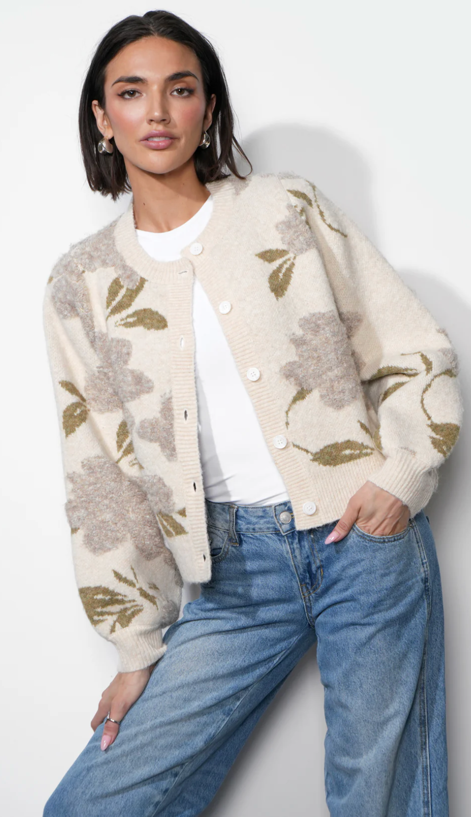 Skylar Cozy Floral Cardigan