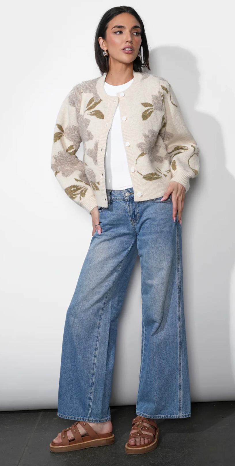 Skylar Cozy Floral Cardigan