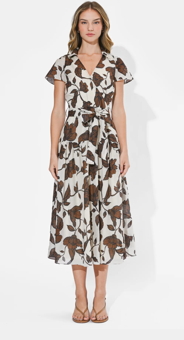 Taylor Flowy Wrap Midi Dress