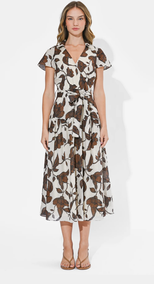 Taylor Flowy Wrap Midi Dress