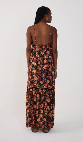Black Encontro Lurex V Neck Maxi Dress
