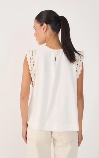 Crochet-Trim Tunic Blouse