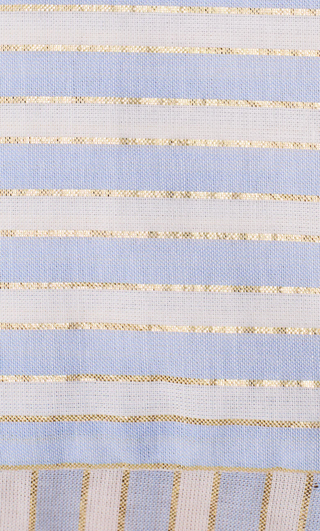 Blue Lurex Striped Long Sleeve Shirt