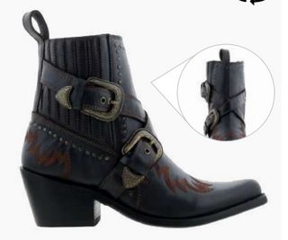 Liberty Black Nancy Buckle Boot in Mossil Negro