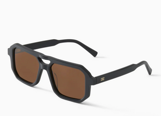 Angelo Sunglasses  Dark Grey Square Aviator Polarized