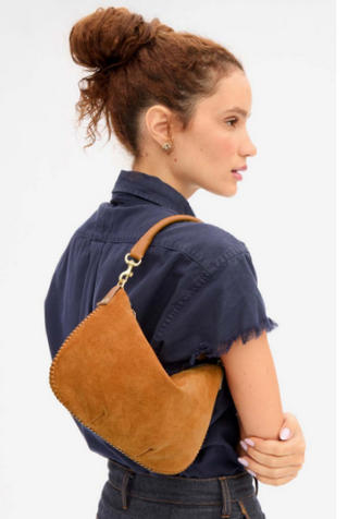 Petit Moyen Messenger - Suede w/ Whipstitch