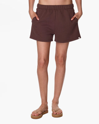 CloudSoft Sweat Short in Chocolate Brown
